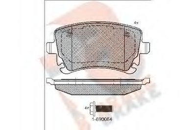 Комплект тормозных колодок, дисковый тормоз R BRAKE