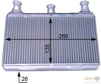 Теплообменник, отопление салона BEHR HELLA SERVICE