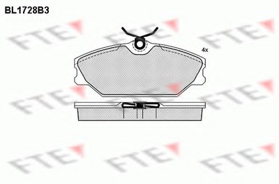 Комплект тормозных колодок, дисковый тормоз FTE