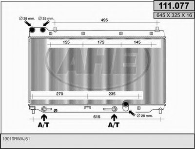 Радиатор, охлаждение двигателя AHE купить