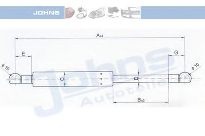 Газовая пружина, крышка багажник JOHNS