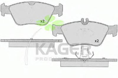 Комплект тормозных колодок, дисковый тормоз KAGER