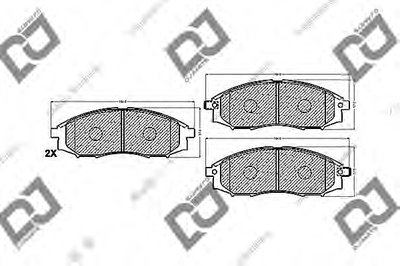 Комплект тормозных колодок, дисковый тормоз DJ PARTS