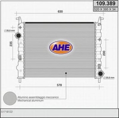 Радиатор, охлаждение двигателя AHE купить