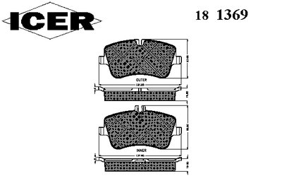 Комплект тормозных колодок, дисковый тормоз ICER