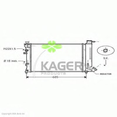 Радиатор, охлаждение двигателя KAGER купить