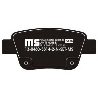 Комплект тормозных колодок, дисковый тормоз Anti-Noise MASTER-SPORT
