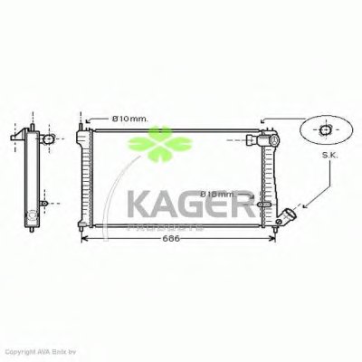 Радиатор, охлаждение двигателя KAGER купить