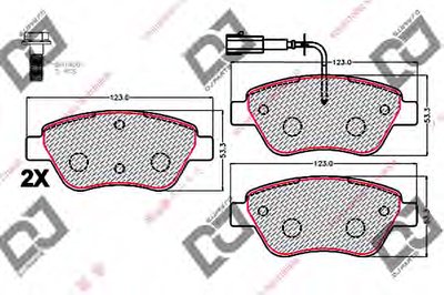 Комплект тормозных колодок, дисковый тормоз DJ PARTS