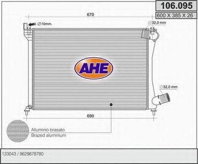 Радиатор, охлаждение двигателя AHE купить