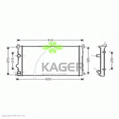 Радиатор, охлаждение двигателя KAGER купить