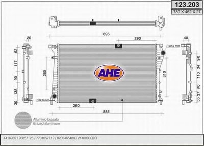 Радиатор, охлаждение двигателя AHE купить