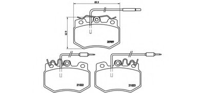 Комплект тормозных колодок, дисковый тормоз BREMBO купить