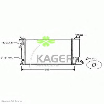 Радиатор, охлаждение двигателя KAGER купить