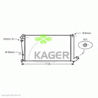 Радиатор, охлаждение двигателя KAGER купить