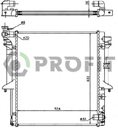 Радиатор, охлаждение двигателя PROFIT купить