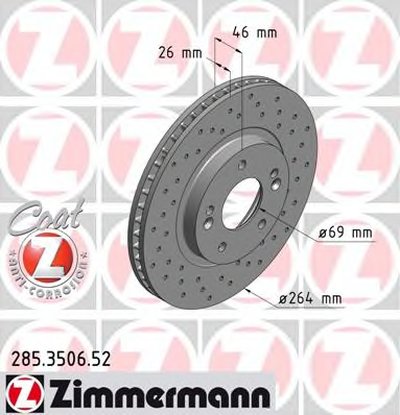 Тормозной диск SPORT BRAKE DISC COAT Z ZIMMERMANN купить