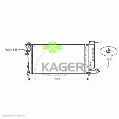 Радиатор, охлаждение двигателя KAGER купить