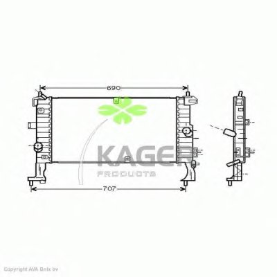 Радиатор, охлаждение двигателя KAGER купить