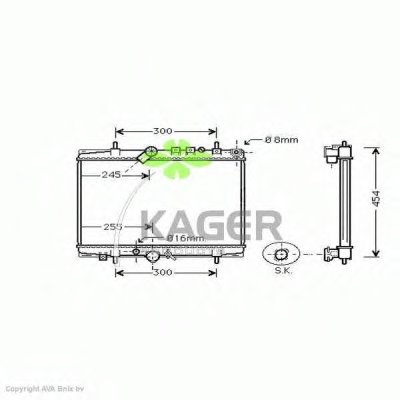 Радиатор, охлаждение двигателя KAGER купить