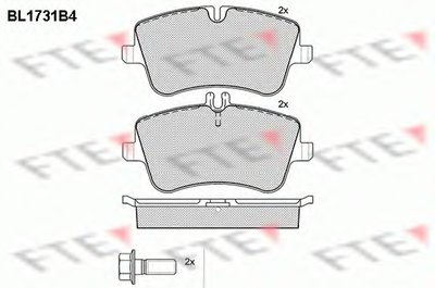 Комплект тормозных колодок, дисковый тормоз FTE