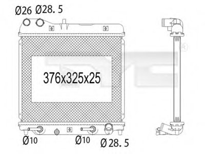Радиатор, охлаждение двигателя TYC купить