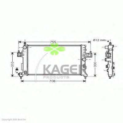 Радиатор, охлаждение двигателя KAGER купить