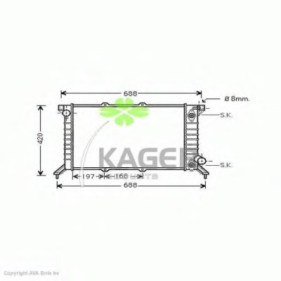 Радиатор, охлаждение двигателя KAGER купить