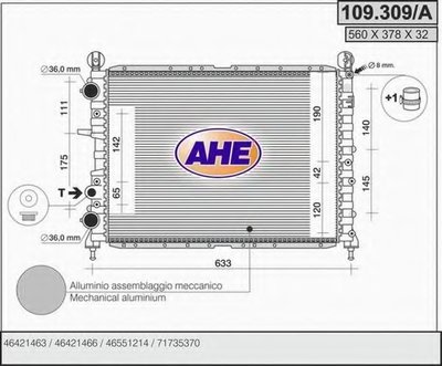 Радиатор, охлаждение двигателя AHE купить