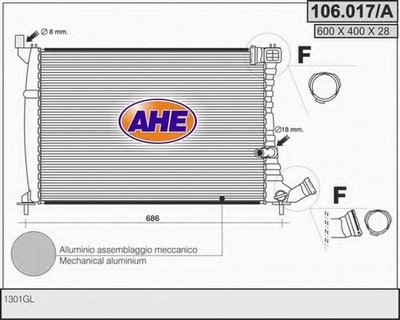 Радиатор, охлаждение двигателя AHE купить