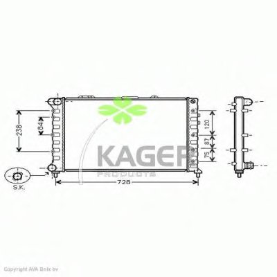 Радиатор, охлаждение двигателя KAGER купить