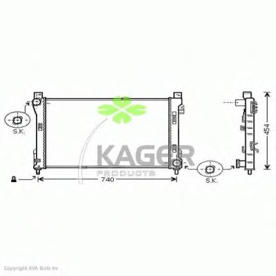 Радиатор, охлаждение двигателя KAGER купить