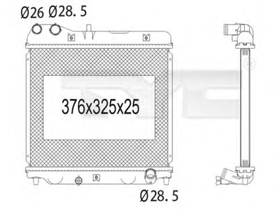 Радиатор, охлаждение двигателя TYC купить