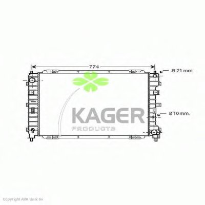 Радиатор, охлаждение двигателя KAGER купить