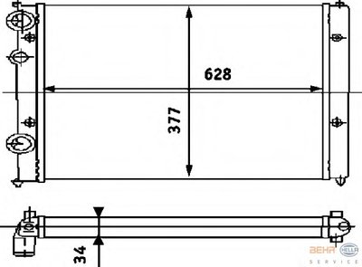 Радиатор, охлаждение двигателя BEHR HELLA SERVICE купить