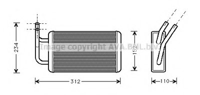 Теплообменник, отопление салона AVA QUALITY COOLING