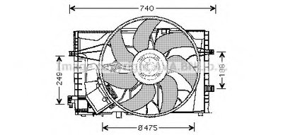 Вентилятор, охлаждение двигателя AVA QUALITY COOLING