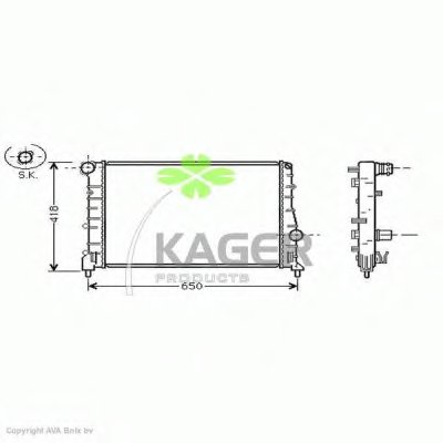 Радиатор, охлаждение двигателя KAGER купить