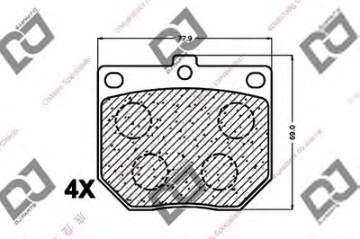 Комплект тормозных колодок, дисковый тормоз DJ PARTS