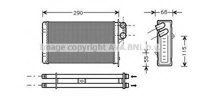 Теплообменник, отопление салона AVA QUALITY COOLING