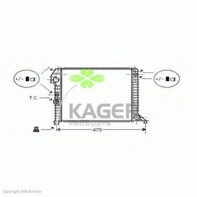 Радиатор, охлаждение двигателя KAGER купить