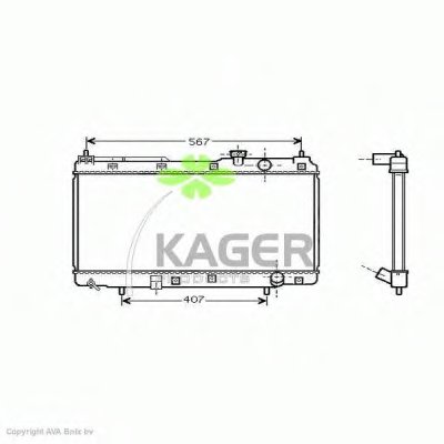 Радиатор, охлаждение двигателя KAGER купить