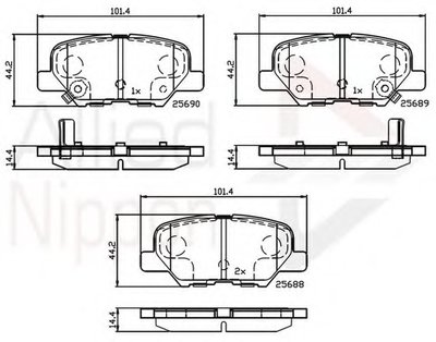 Комплект тормозных колодок, дисковый тормоз ANL Braking COMLINE купить