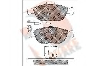 Комплект тормозных колодок, дисковый тормоз R BRAKE