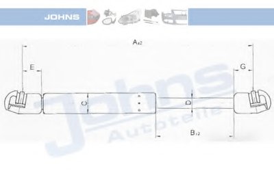 Газовая пружина, крышка багажник JOHNS
