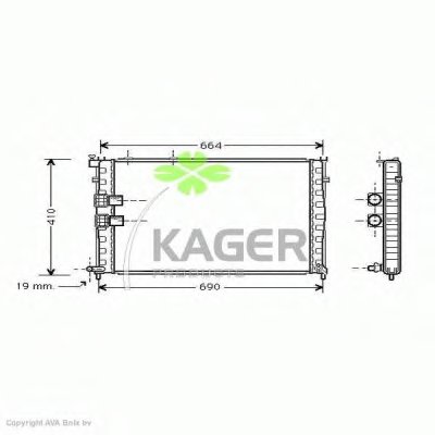 Радиатор, охлаждение двигателя KAGER купить