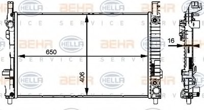 Радиатор, охлаждение двигателя BEHR HELLA SERVICE Version ALTERNATIVE HELLA купить