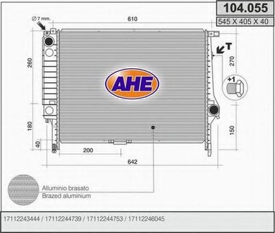 Радиатор, охлаждение двигателя AHE купить