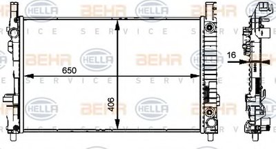 Радиатор, охлаждение двигателя BEHR HELLA SERVICE Version ALTERNATIVE BEHR HELLA SERVICE купить