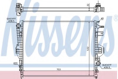 Радиатор, охлаждение двигателя NISSENS купить